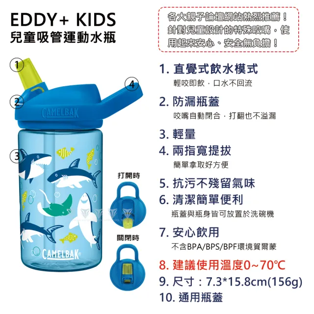 【Camelbak】400ml eddy+兒童吸管運動水瓶 雙入組(兒童水壺)