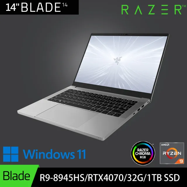 【Razer 雷蛇】Blade 14吋AMD電競筆電_RZ09-05081TM3-R3T1(R9-8945HS/RTX 4070/32G/1TB SSD/Win11H)