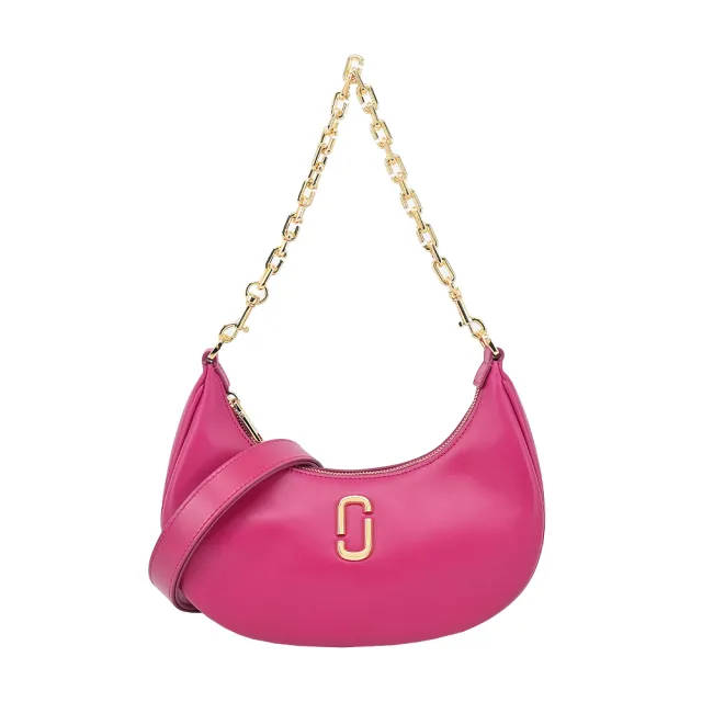 【MARC JACOBS 馬克賈伯】THE CURVE皮革鏈帶手提/肩背包(芭比粉)