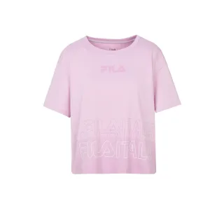 【FILA官方直營】女抗UV吸濕排汗短袖圓領T恤-紫色(5TEY-1319-PL)