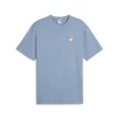 【PUMA】短袖 上衣 T恤 運動 休閒 男 女 中性款 流行系列Downtown 180 藍色 歐規(62437520)