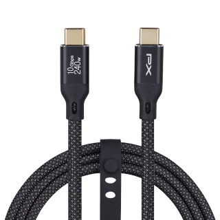 【PX 大通】ACC3X-2B 黑色 2米 USB3.2 C to C Gen2 超高速充電傳輸線(影音+數據+充電/GEN2 10倍快傳/240W)
