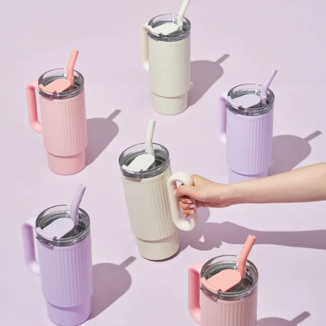 【Holoholo】Rome Cup 保溫吸管隨手杯（1000ml／4色）(吸管杯、冰霸杯、保溫杯、羅馬杯)