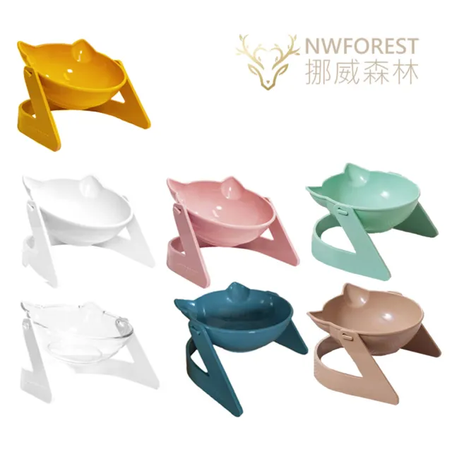 【美好寵商】NWFOREST挪威森林 馬卡龍歡樂貓碗_2入組(寵物碗 飼料碗)
