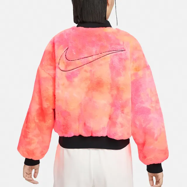 【NIKE 耐吉】AS NSW RVSBL FUR 女款 黑色 休閒 短版 造型 飛行外套 外套 FZ6535-645