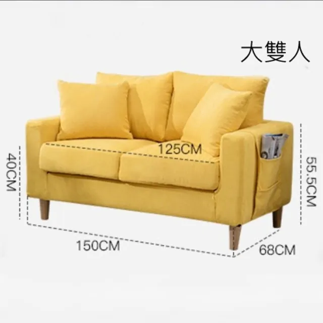 【Noname】現代沙發 雙人加大沙發149cm 沙發(北歐風 SGS甲醛測試通過 多色系 雙人沙發 全套可拆洗)