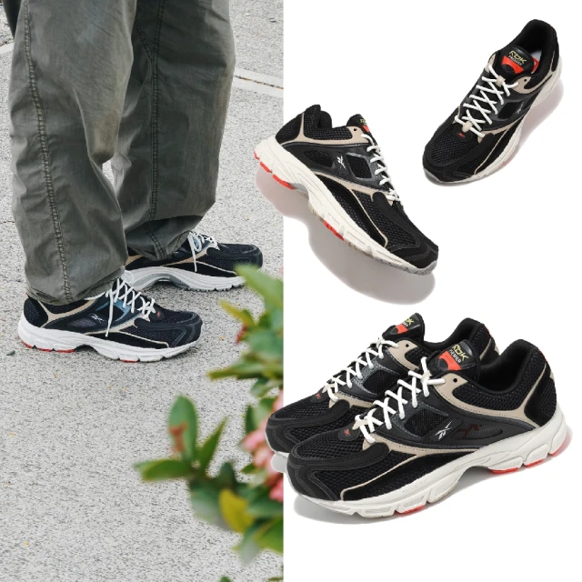 REEBOK 慢跑鞋 RBK Premier Trinity KFS 男鞋 黑 米白 網布 緩衝 復古 運動鞋(100074433)