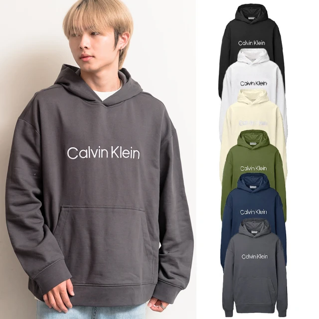【Calvin Klein 凱文克萊】CK 男版 刺繡文字LOGO 帽T 長袖 連帽 朴敘俊 現貨 美國代購