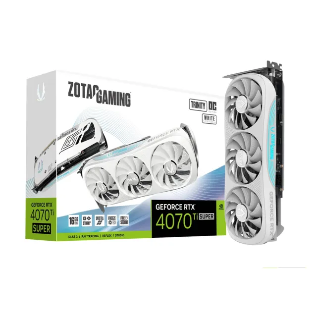 【ZOTAC 索泰】RTX 4070 Ti SUPER Trinity OC White 16G 顯示卡+海盜 HX1000i 白金 1000W(70TIS+P組合)