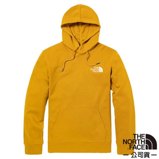 The North Face 男款 胸前LOGO印花連帽大學T.休閒上衣/機能性帽T(5AZF-H9D 黃色 V)