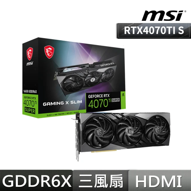 MSI 微星 RTX4070 Ti SUPER 16G GAMING X SLIM 顯示卡+海盜 HX1000i 白金 1000W(70TIS+P組合)