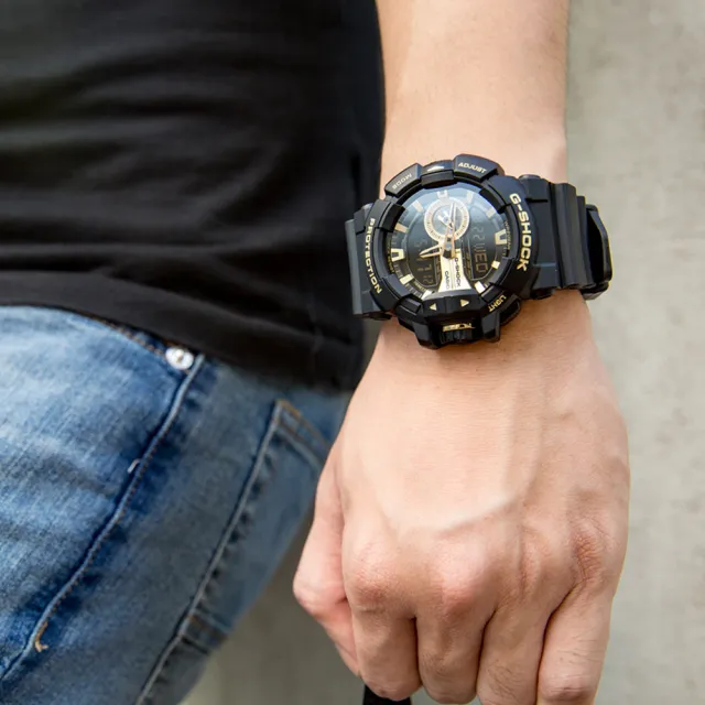 【G-SHOCK】金屬光澤多層次錶盤設計腕錶-金面(GA-400GB-1A9)