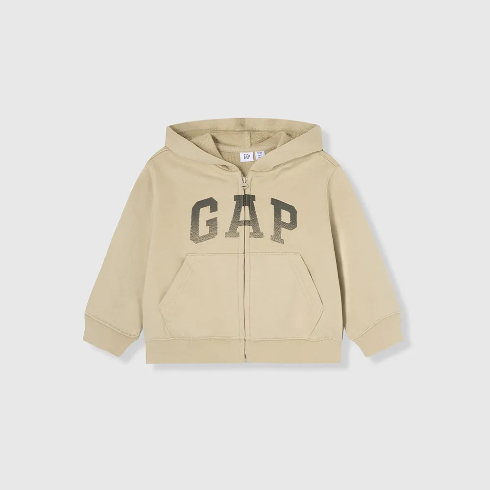 【GAP】男幼童裝 Logo連帽外套-卡其色(429225)