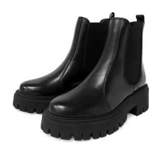 【TINO BELLINI 貝里尼】義大利進口厚底切爾西短靴FWMT003A(黑色)
