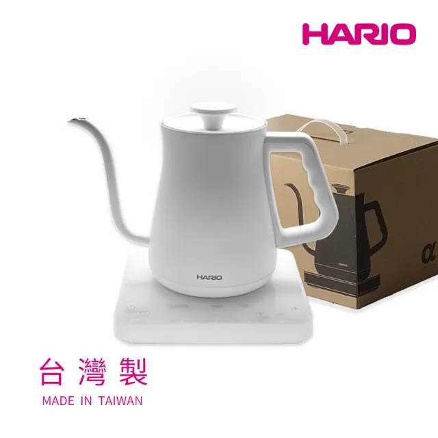 【HARIO】阿爾法溫控細口手沖壺-650ml-白色(細嘴 EKA 台灣製 咖啡)