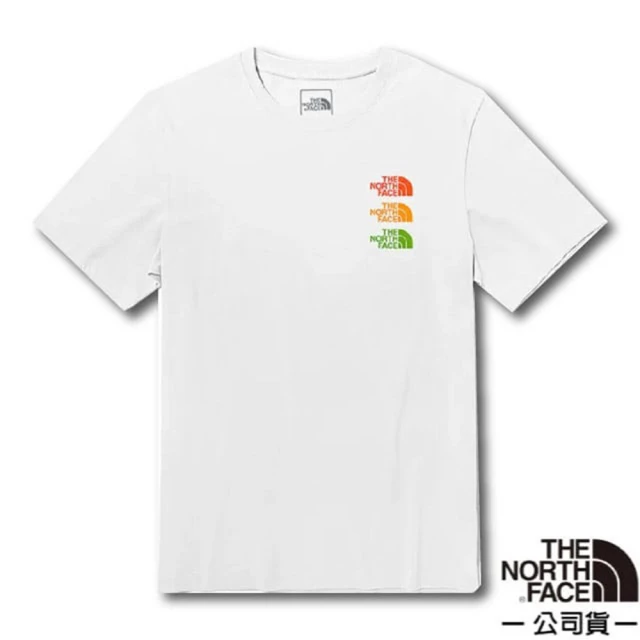 The North Face 中性款 經典LOGO短袖圓領T恤.休閒運動上衣(7QRF-FN4 白色 V)