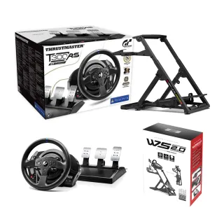 【THRUSTMASTER 圖馬斯特】圖馬斯特T300RS力回饋方向盤+NLR WHEEL STAND 2.0賽車架(支援PS/PC)