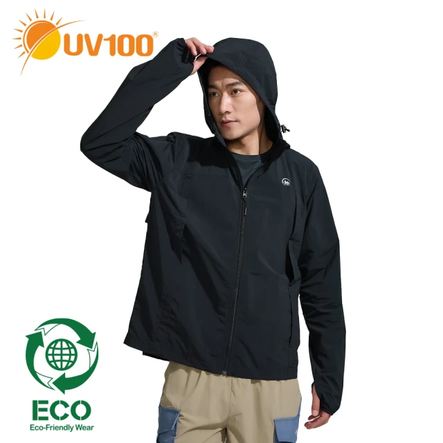 UV100 抗UV-Suptex-REC TR環保耐磨透氣外套-男 - 暗夜黑AA24005(防曬、防潑水、透氣、涼感)