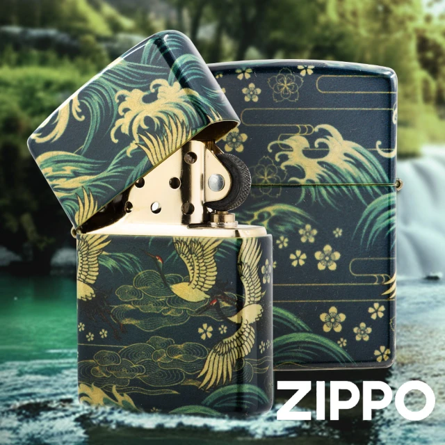 Zippo 日本傳統風格-雙鯉攀瀑防風打火機(美國防風打火機