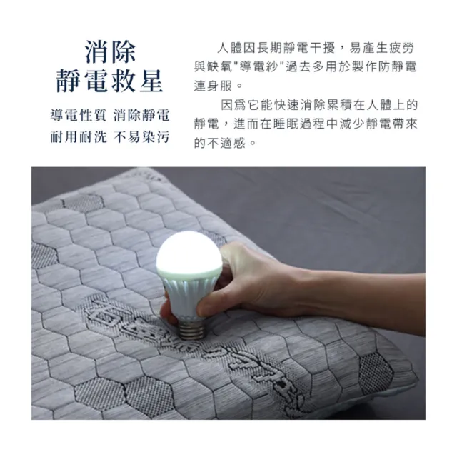 【Blue Cat 藍貓】台灣製造 冰火石墨烯乳膠枕 防靜電 枕頭 枕芯 冷熱兩用枕 乳膠枕