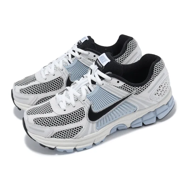 【NIKE 耐吉】休閒鞋 Wmns Zoom Vomero 5 女鞋 男鞋 灰 藍 吸震 網眼 拼接鞋面 復刻 運動鞋(FQ7079-001)