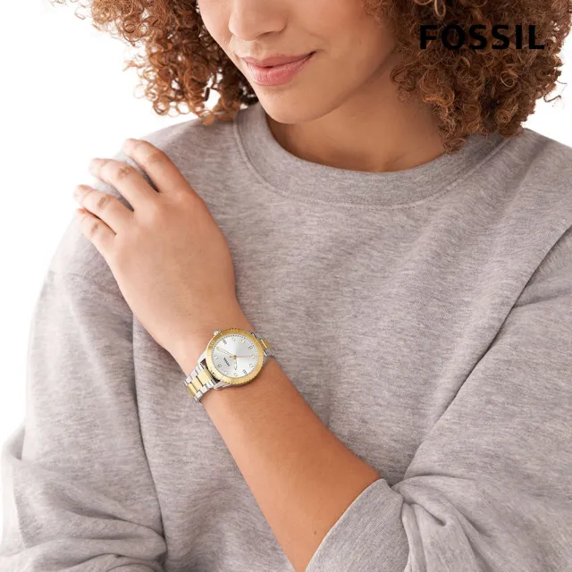 【FOSSIL 官方旗艦館】Dayle系列個性造型指針手錶 不鏽鋼錶帶女錶 38mm(多色可選)