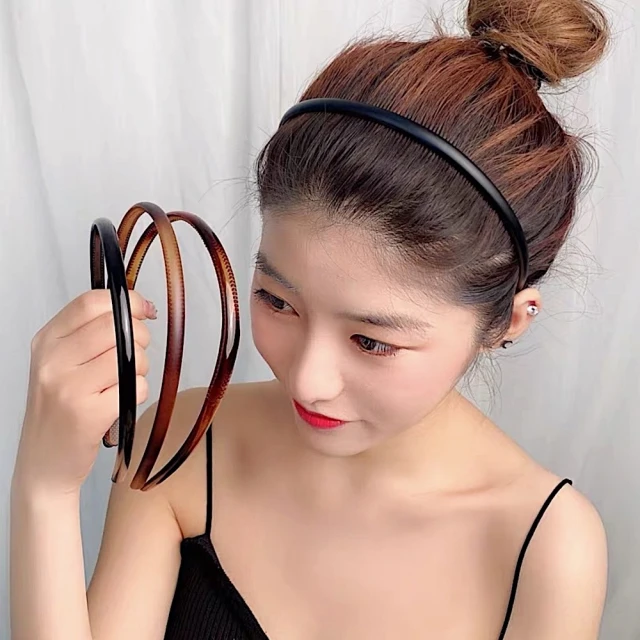 【89 zone】韓國氣質簡約基礎細 髮飾 頭飾 飾品 髮箍 3 入(不挑款/混色隨機出貨)