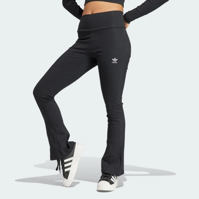 adidas 愛迪達 長褲 女款 運動褲 緊身褲 三葉草 亞規 RIB FLARED PANT 黑 II8056