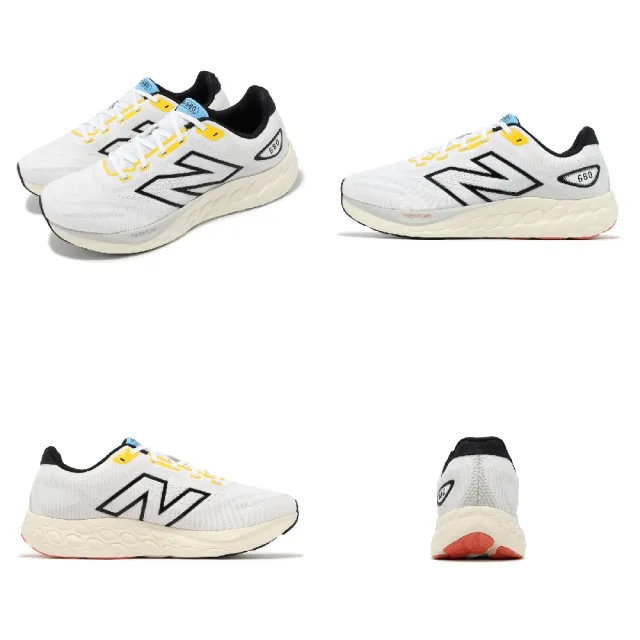 【NEW BALANCE】慢跑鞋 Fresh Foam 680 V8 2E 男鞋 寬楦 白 黑 針織 緩衝 運動鞋 NB(M680LW8-2E)