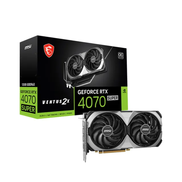 【MSI 微星】RTX4070 SUPER 12G VENTUS 2X OC 顯示卡+安耐美 金靜冰核D.F.650W金牌 電源供應器(70S+P組合)