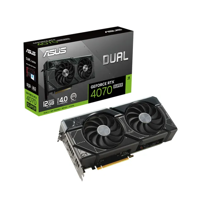 【ASUS 華碩】DUAL-RTX4070S-12G 顯示卡+安耐美 金靜冰核D.F.650W金牌 電源供應器(70S+P組合)