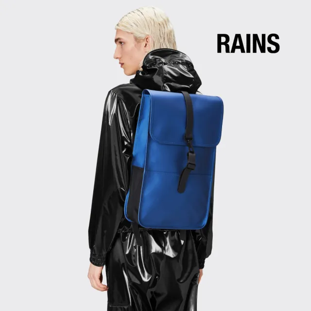 【RAINS官方直營】Backpack 經典防水雙肩背長型背包(Storm 風暴藍)