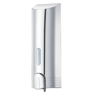 【Homepluz】半圓形單瓶壁掛手壓式給皂機 380ml(鏡面銀)