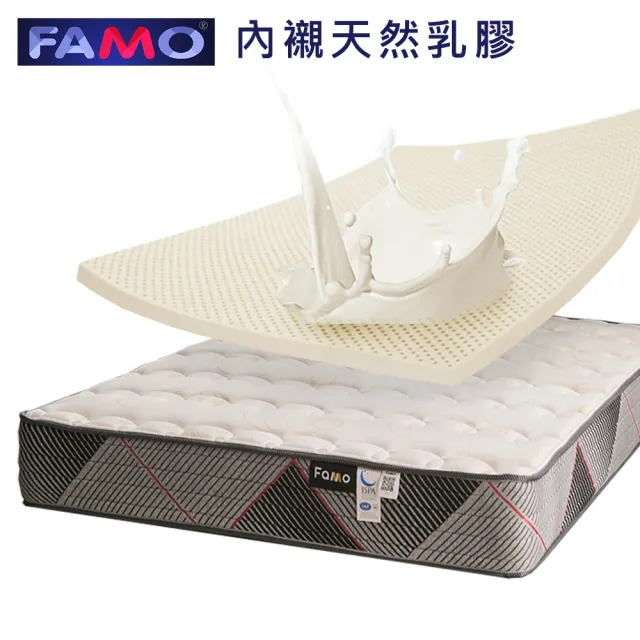 【FAMO 法摩】天絲+蘆薈精華+乳膠+護框蜂巢式獨立筒床墊(雙人5尺)