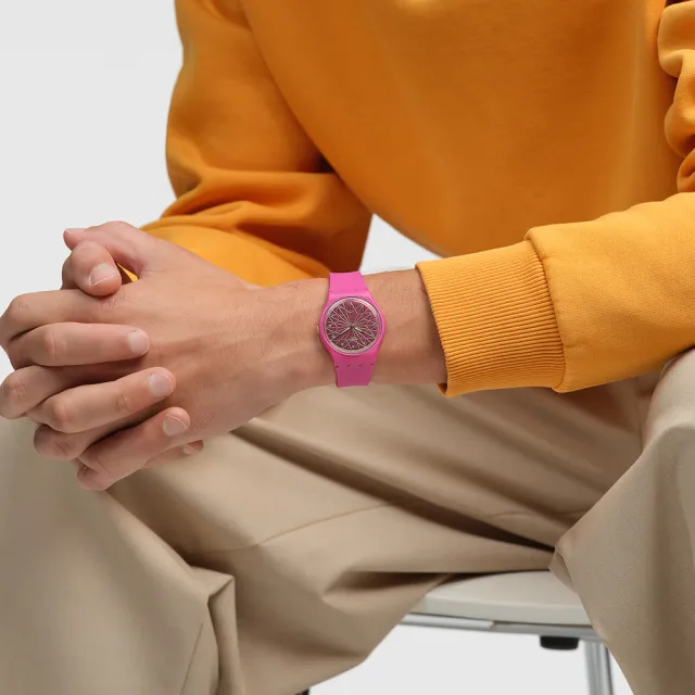 【SWATCH】Gent 原創系列手錶 FANTASTIC FUCHSIA 男錶 女錶 手錶 瑞士錶 錶(34mm)