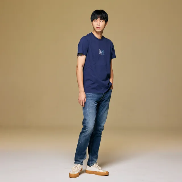 【Lee】男裝 短袖T恤 / 胸前鏤空 LOGO印花 共2色 標準版型(LB402019170 / LB402019179)