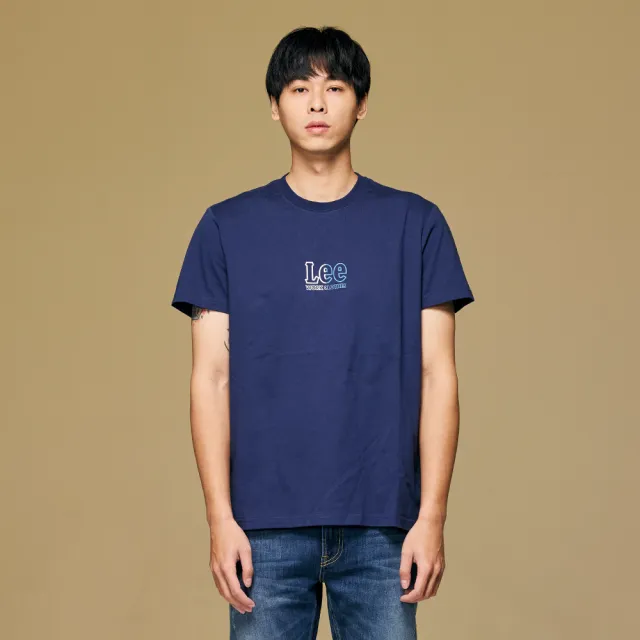 【Lee】男裝 短袖T恤 / 胸前鏤空 LOGO印花 共2色 標準版型(LB402019170 / LB402019179)