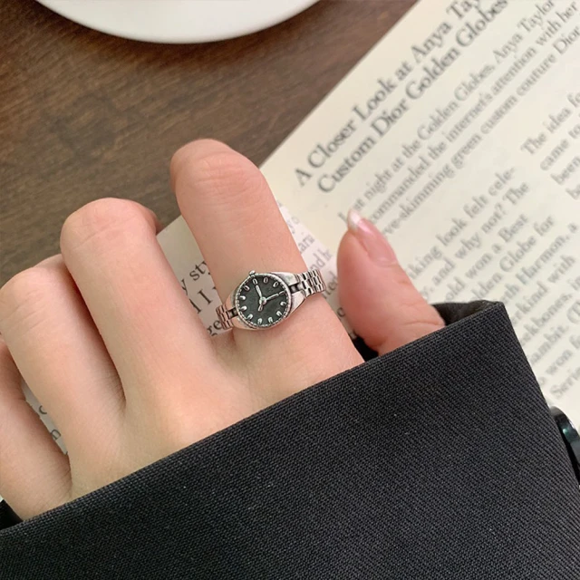 SUMMER一夏 韓國設計S925純銀個性雙水滴輕奢開口戒指