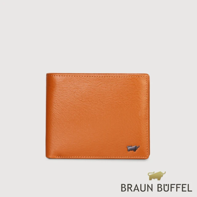 BRAUN BUFFEL 德國小金牛 台灣總代理 防盜-2 4卡零錢袋皮夾-杏仁巧克力色(BF539-315-SAL)