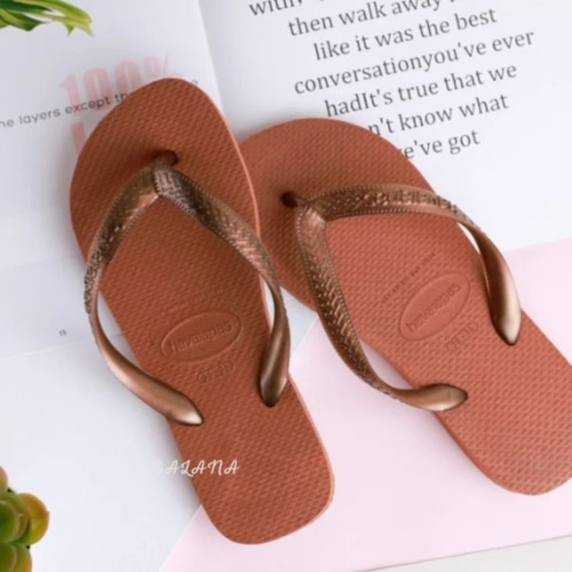 havaianas 哈瓦仕 TOP 古銅色 35/36(拖鞋 女款 夾腳拖 素色 巴西 夏日必備 海灘拖 哈瓦士)