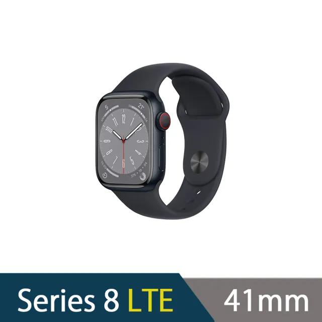 【Apple 蘋果】Watch Series 8 LTE版 41mm(鋁金屬錶殼搭配運動型錶帶)