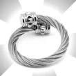 【CHARRIOL 夏利豪】Cable Rings鋼索戒指 Celtic銀立體菱格飾頭L款-加雙重贈品 C6(02-101-1268-0-L)