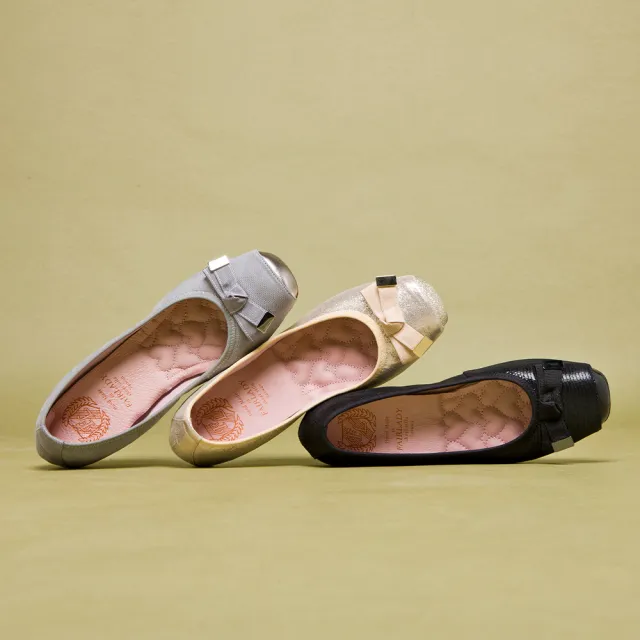 【FAIR LADY】我的旅行日記 優雅芭蕾單結柔光感平底鞋(灰、501738)