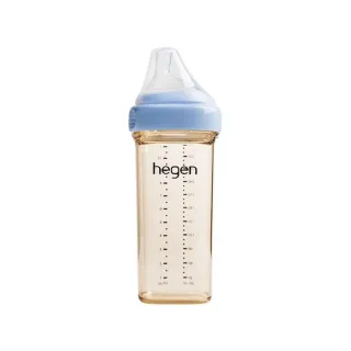 【hegen】金色奇蹟PPSU多功能方圓型寬口奶瓶 330ml - 沁藍(單入)