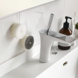 【MARNA】衛浴/洗手台清潔海綿含吸盤x4入(原廠總代理)
