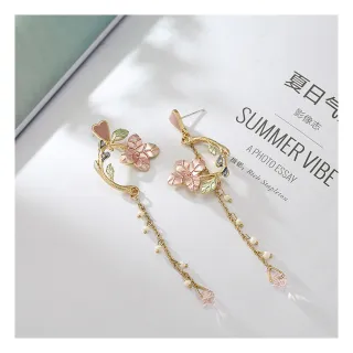 【MISS KOREA】韓國設計S925銀針溫柔花朵長流蘇造型耳環(S925銀針耳環 花朵耳環 流蘇耳環)