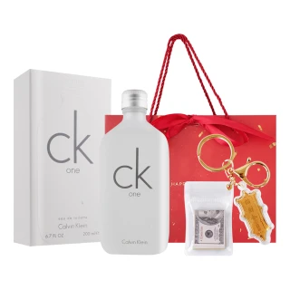 【Calvin Klein 凱文克萊】CK ONE開運中性淡香水200ml+招財開運掛飾(附提袋-專櫃公司貨)