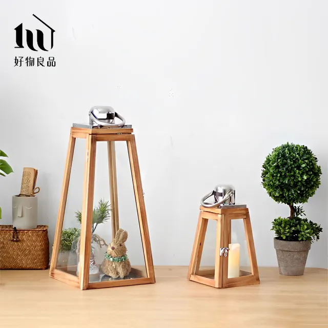 【好物良品】小款_燭台花藝原木玻璃裝飾造景(附LED蠟燭｜原木燈座 園藝裝飾 蠟燭臺 花藝 造景佈置)