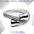 【CHARRIOL 夏利豪】Cable Rings鋼索戒指 Celtic銀圓錐柱飾頭L款-加雙重贈品 C6(02-01-00142-L)