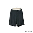 【GINKOO 俊克】腰釦飾後鬆緊西裝短褲